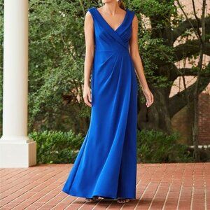 Adrianna Papell Draped Collared Gown